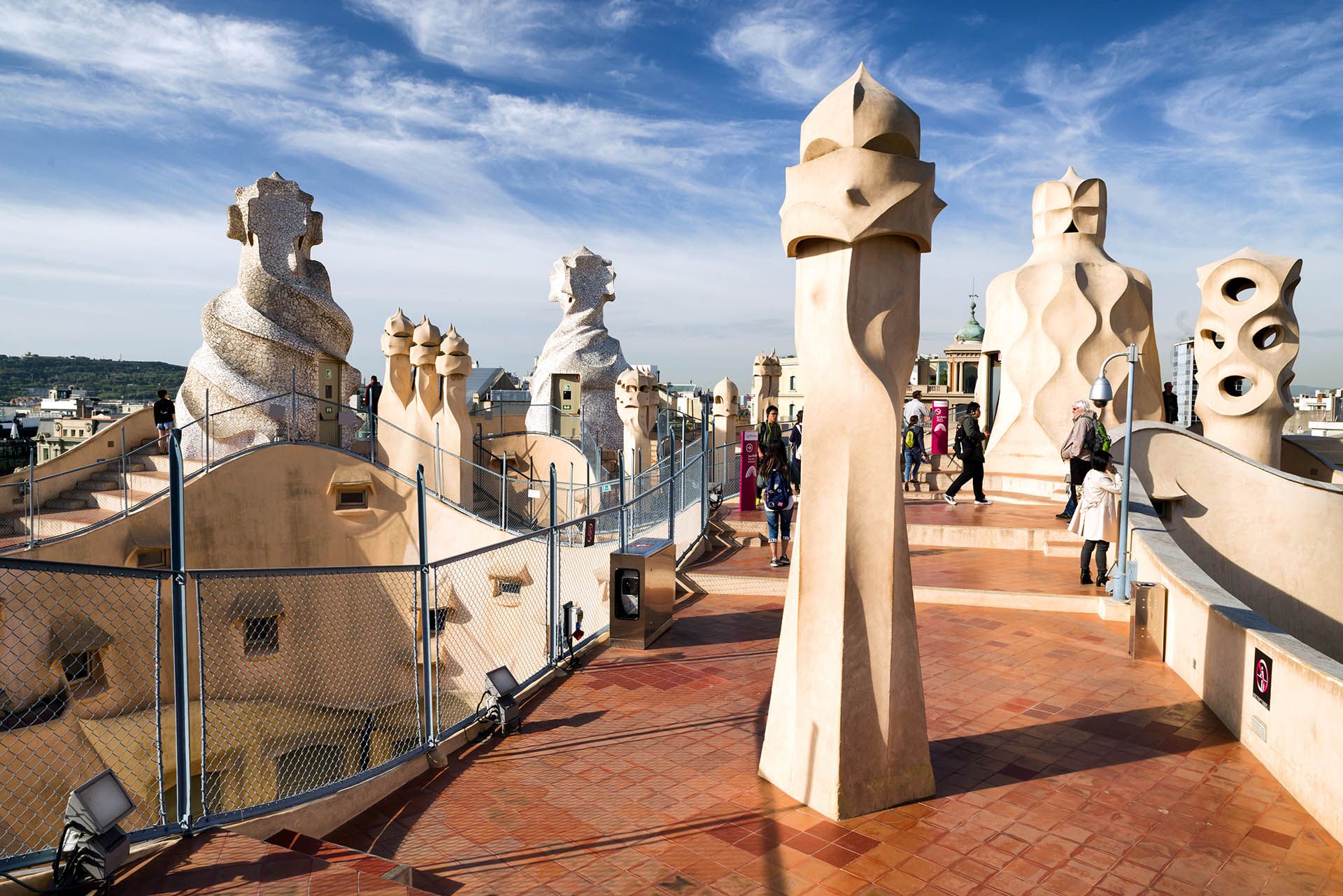 Roof of modernist house Case Mila also known as La Pedrera designed by Antoni Gaudi in Barcelona © Shutterstock