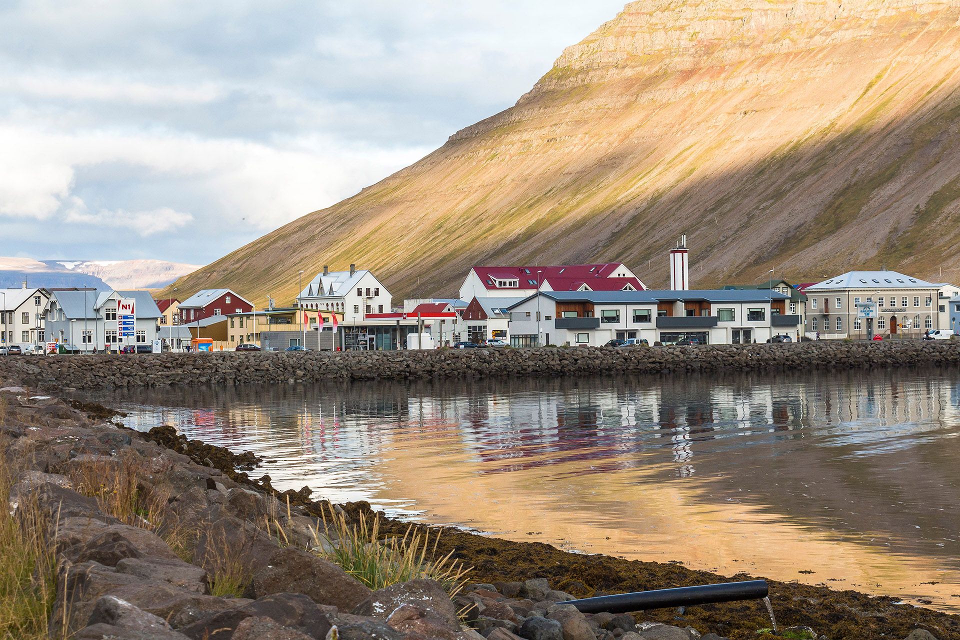 Water reflections at Isafjordur, west fjords, Iceland © Robin Runck/Shutterstock