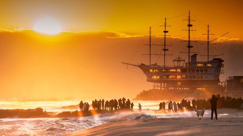 Korea Jeongdongjin, morning light new year seaside cafes, seaside viewpoint.South Korea © nop popeye77/Shutterstock