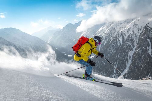 Shredding fresh powder at Karakol ski resort in Kyrgyzstan © Darya Ponomaryova/Shutterstock